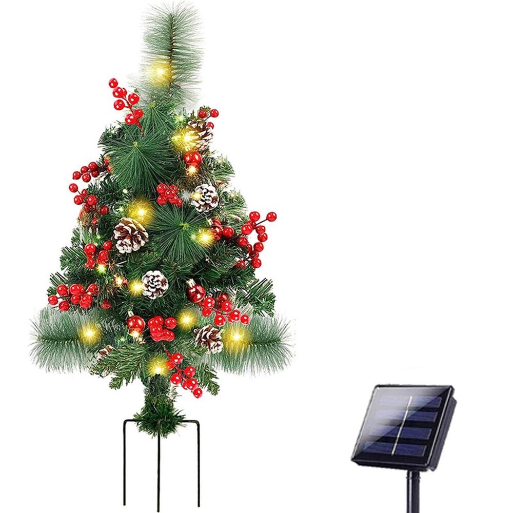 7011 Solar Christmas Tree Lights Pre Lit Christmas Tree with Stake